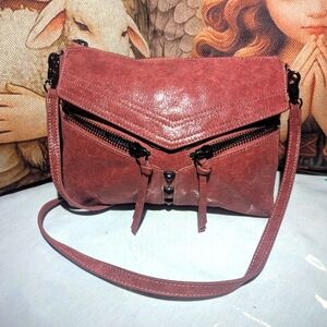 Butkier Elegant Brown Leather Crossbody Bag